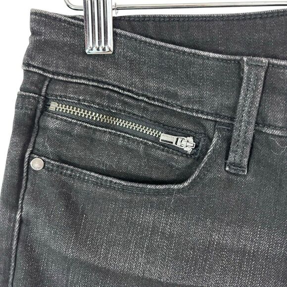 Athleta Womens Jeans Sculptek Denim Carbon Black Wash Zip Ankle Goth Moto Size 6 - Picture 8 of 15